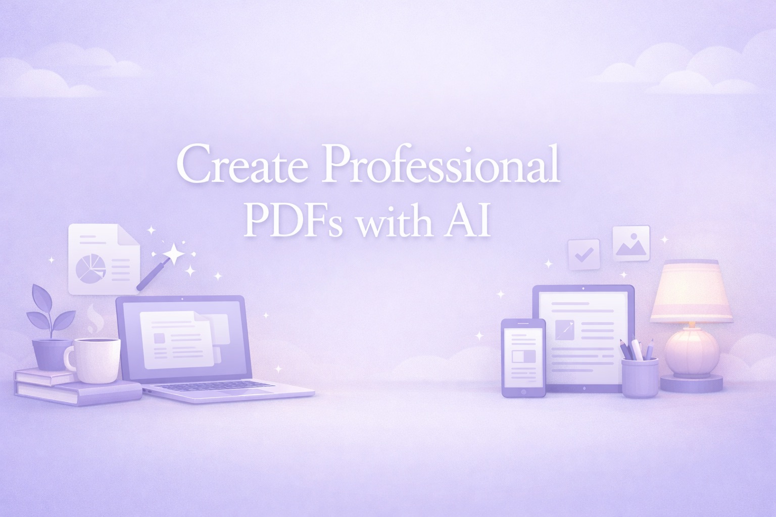 Create Professional PDFs with AI - laptops and devices showing document creation