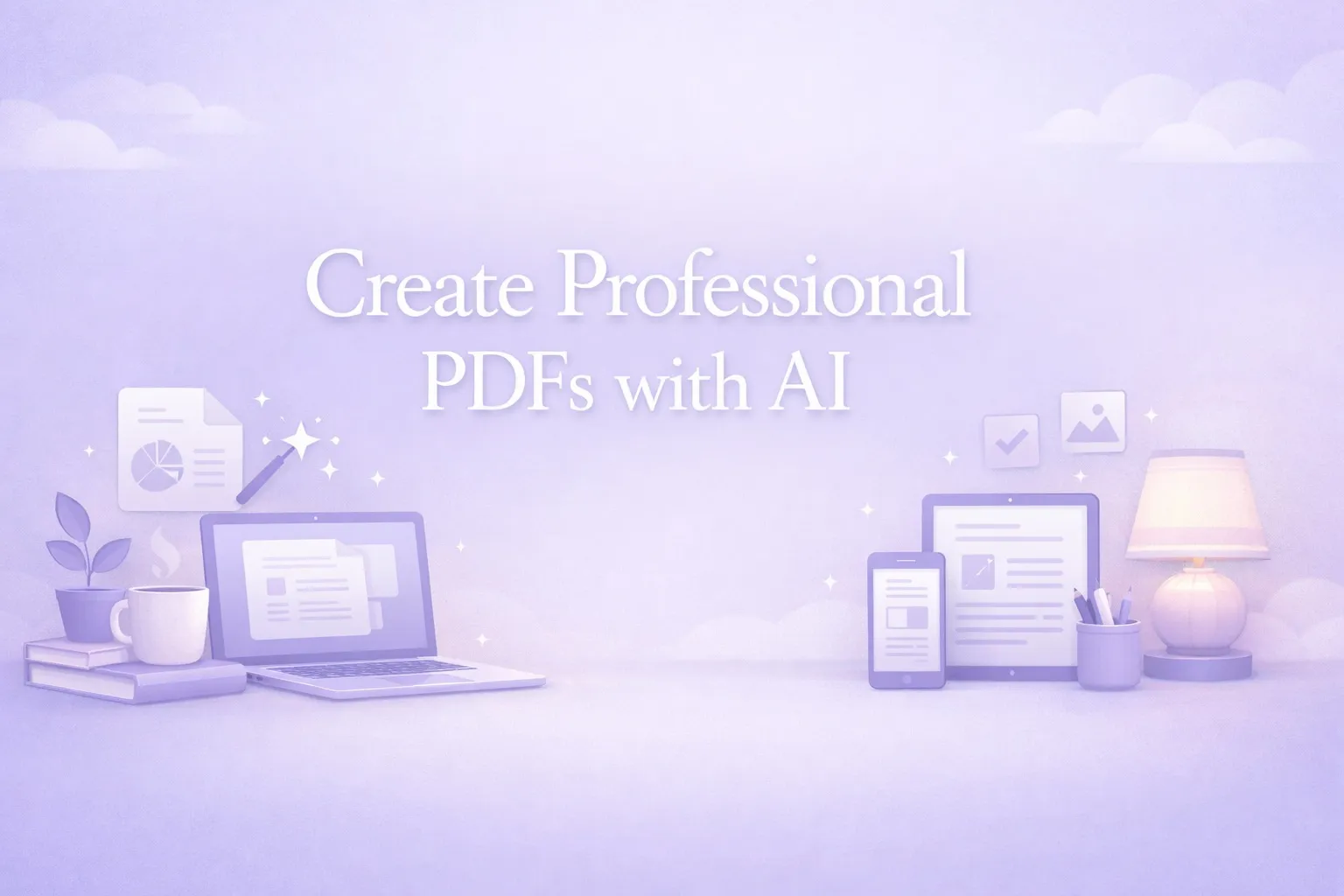 Create Professional PDFs with AI - laptops and devices showing document creation