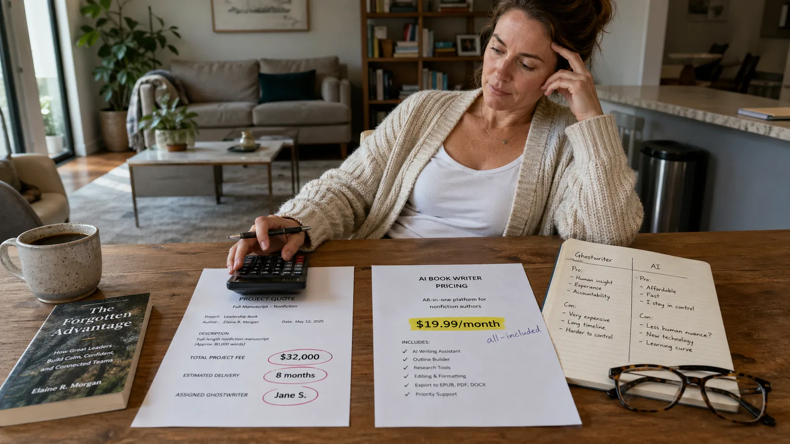 AI vs Ghostwriter Cost in 2026: What a Nonfiction Book Actually Costs Both Ways