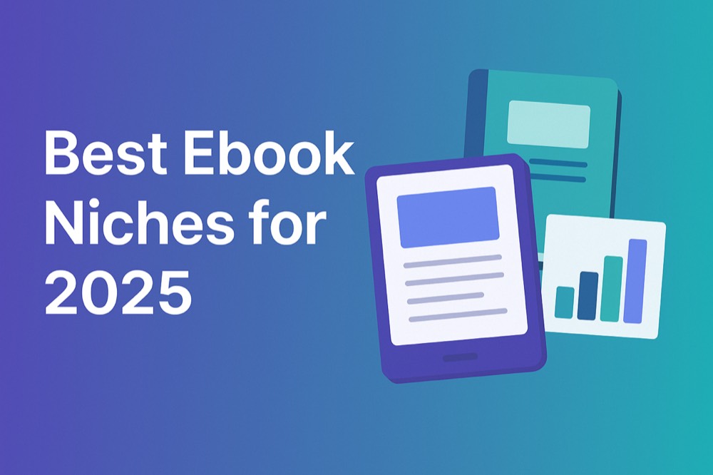 Best ebook niches for 2025/2026 showing various digital book categories and trends