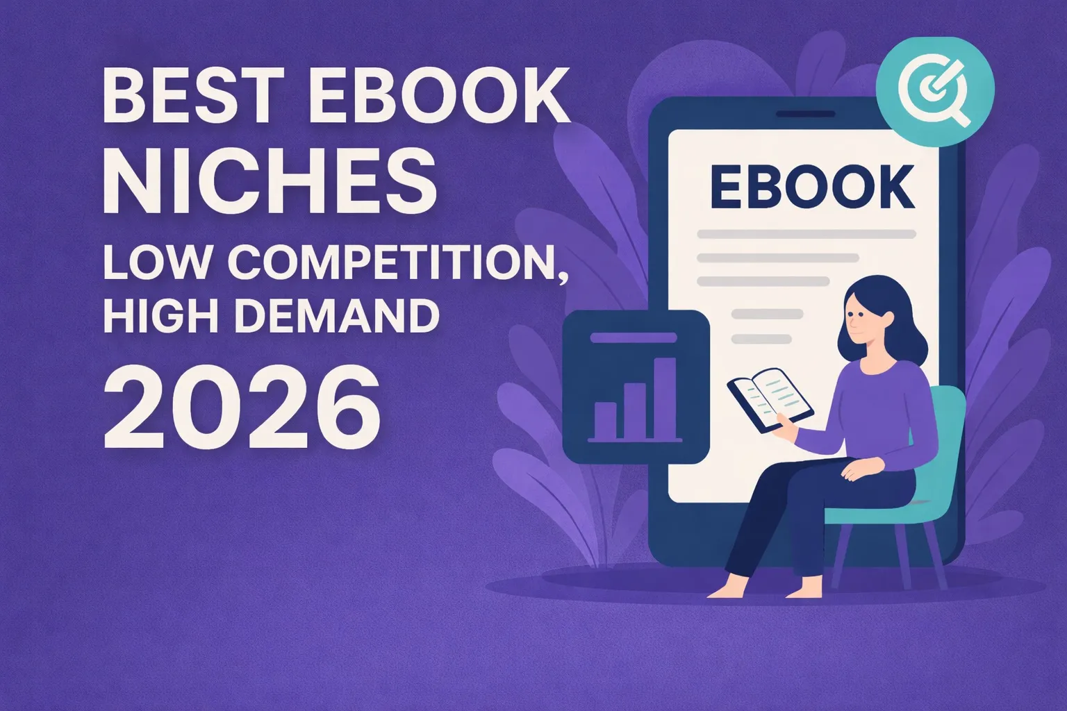 Best ebook niches for 2026 with low competition and high demand illustrated