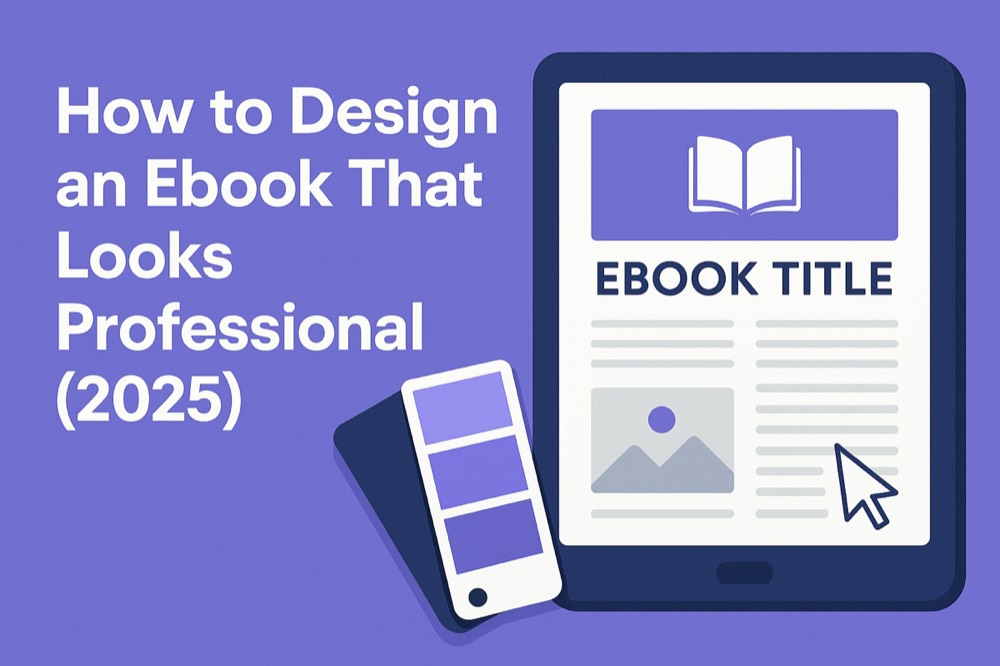 Professional ebook design guide showing layout and typography principles