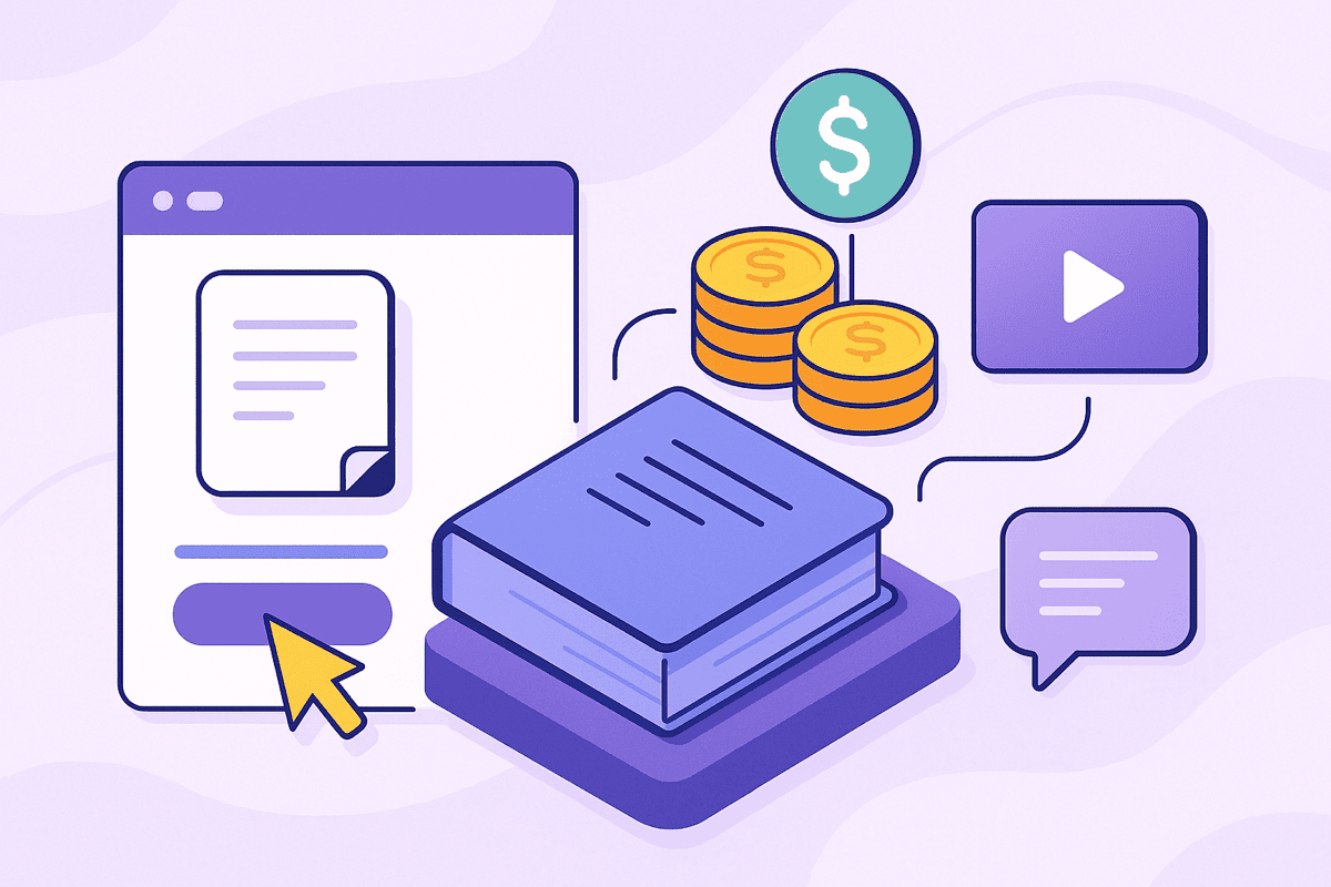 Ebook monetisation strategies for 2025 showing how to turn one ebook into a revenue ecosystem