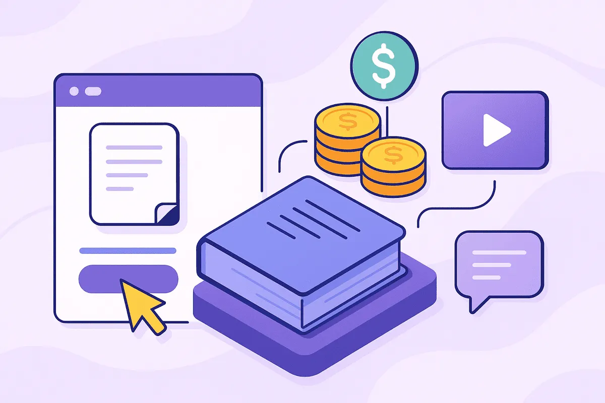 Ebook monetisation strategies for 2025 showing how to turn one ebook into a revenue ecosystem