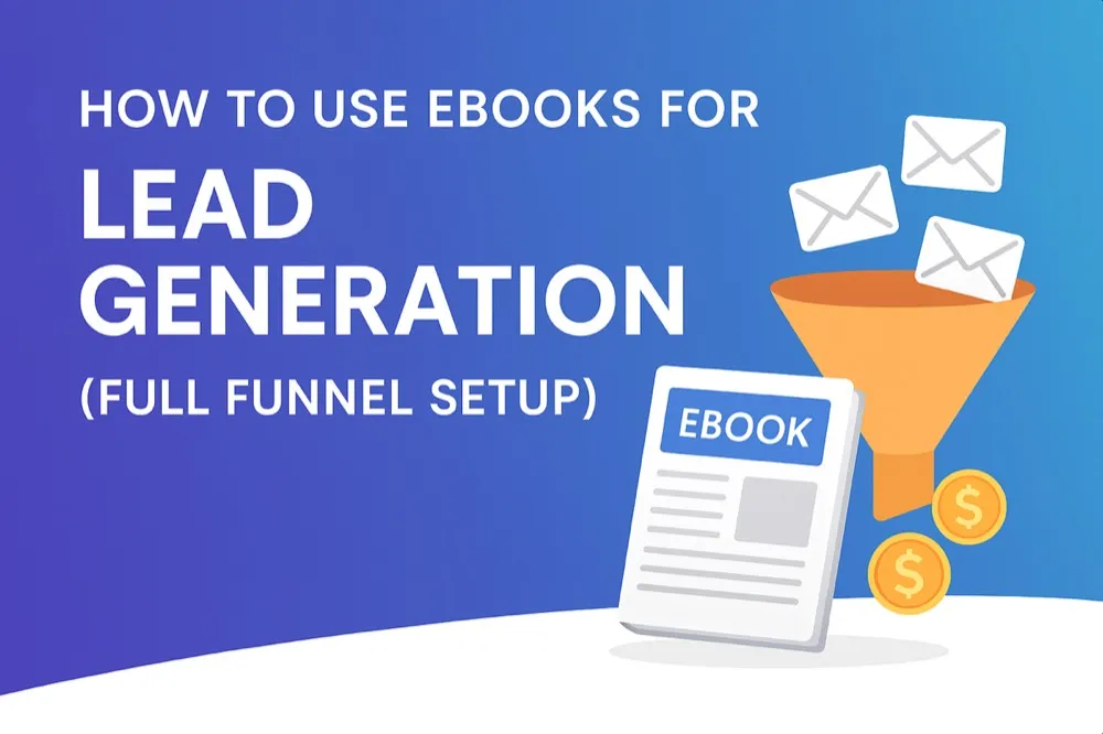 Marketing team planning an ebook funnel with analytics dashboards