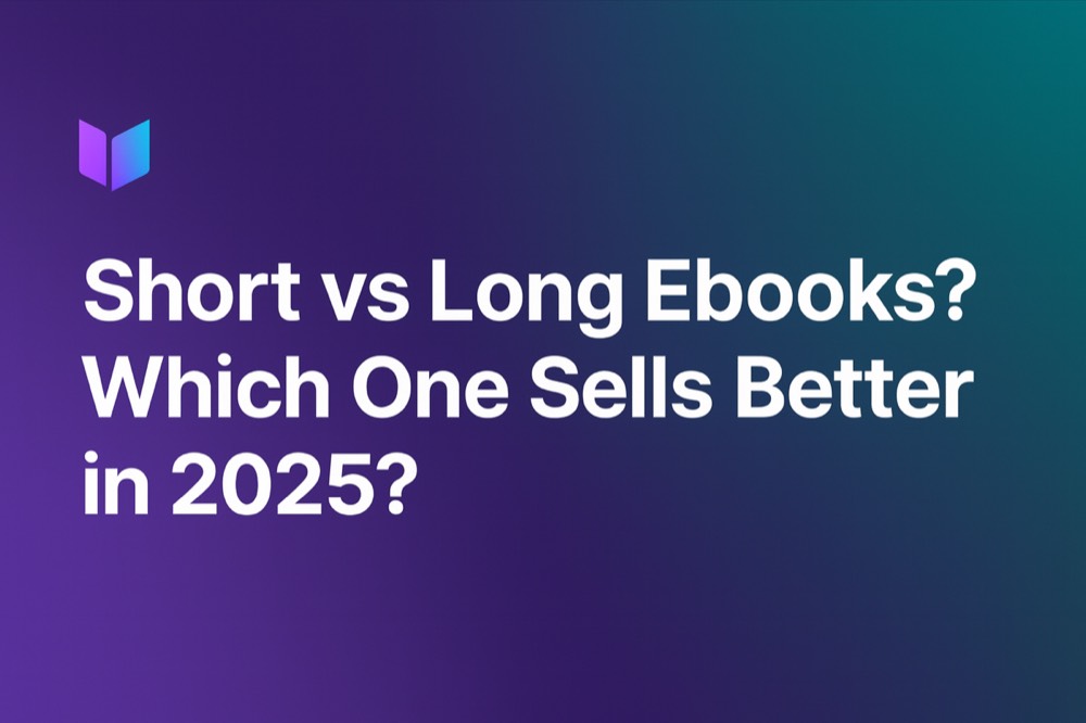 Comparison visual showing short and long ebook formats with sales data
