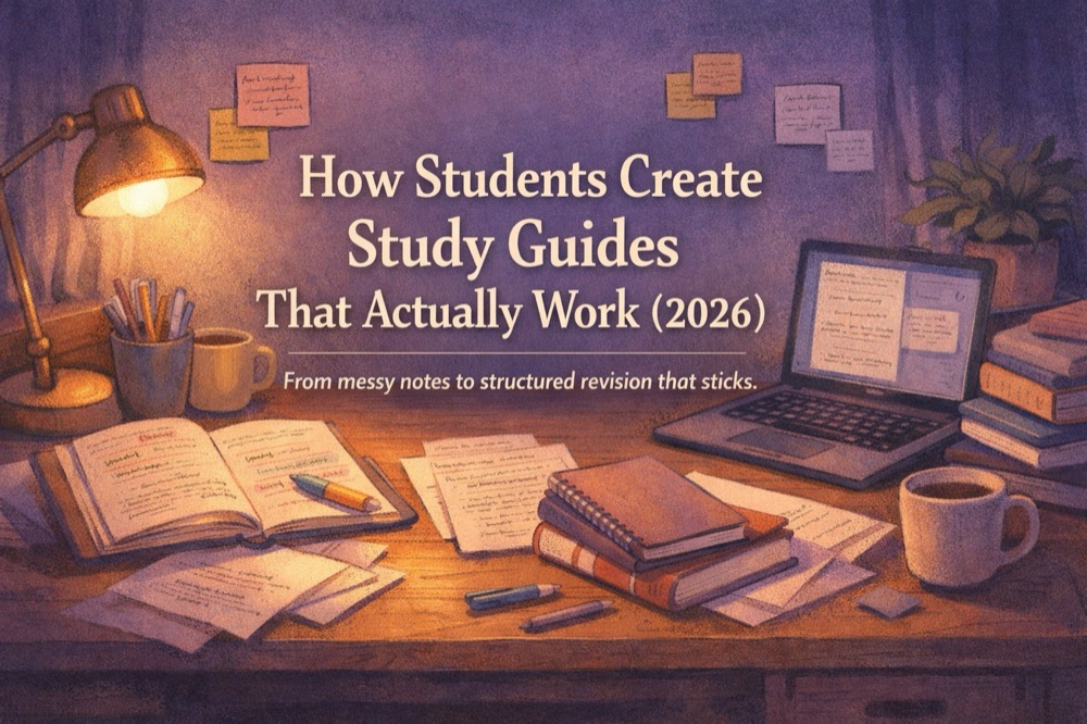 Student creating an effective study guide with AI assistance