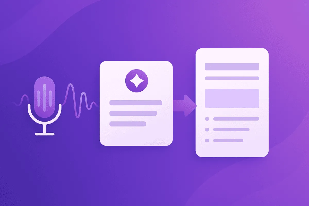 Student converting voice notes into structured revision guides with AI