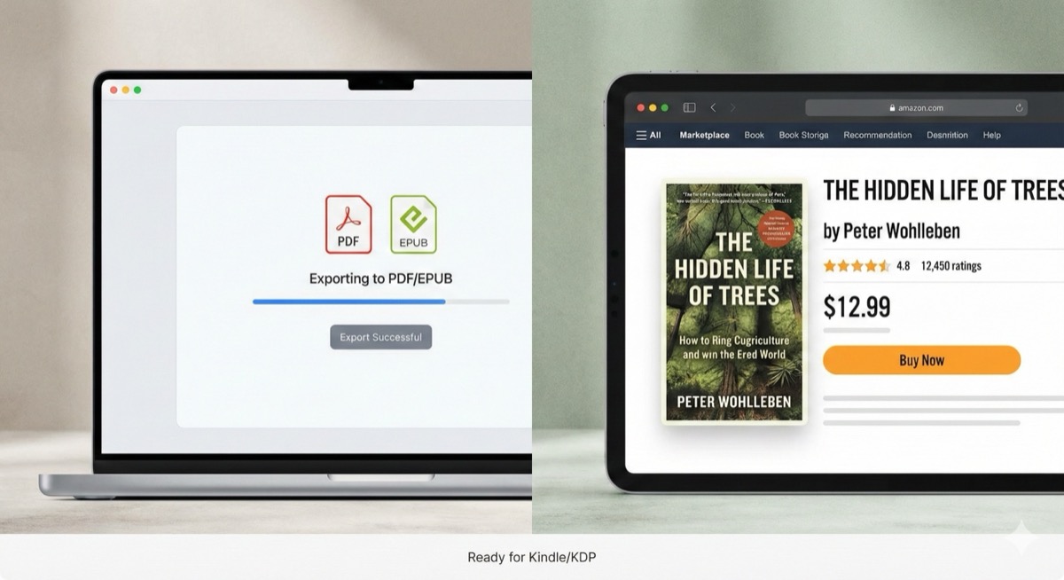 Export PDF and EPUB ready for Amazon KDP publishing