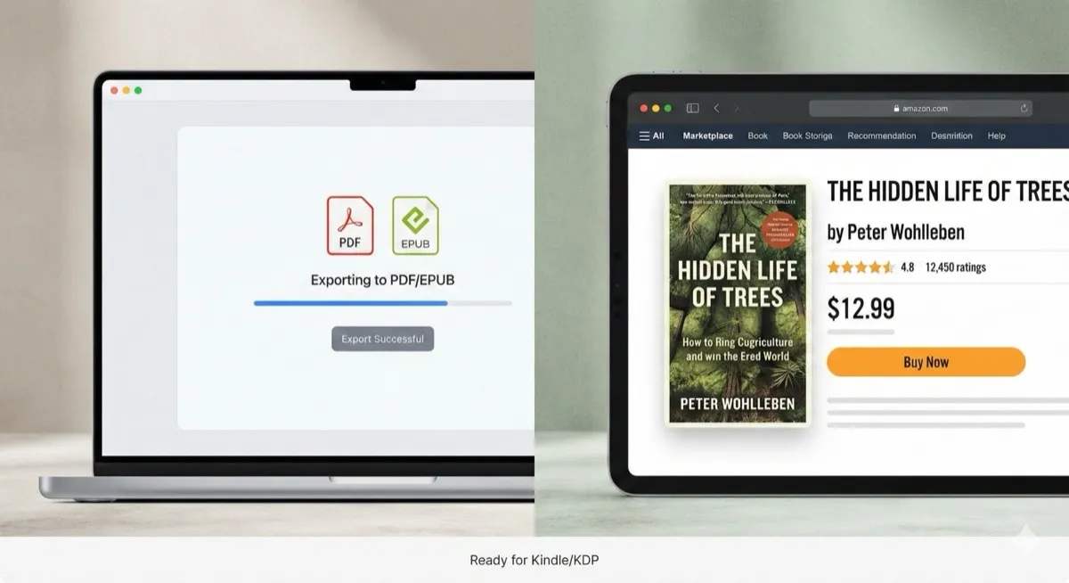 Export PDF and EPUB ready for Amazon KDP publishing