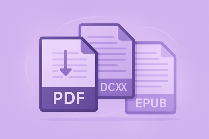 Export screen showing download options for AI-generated audiobook files