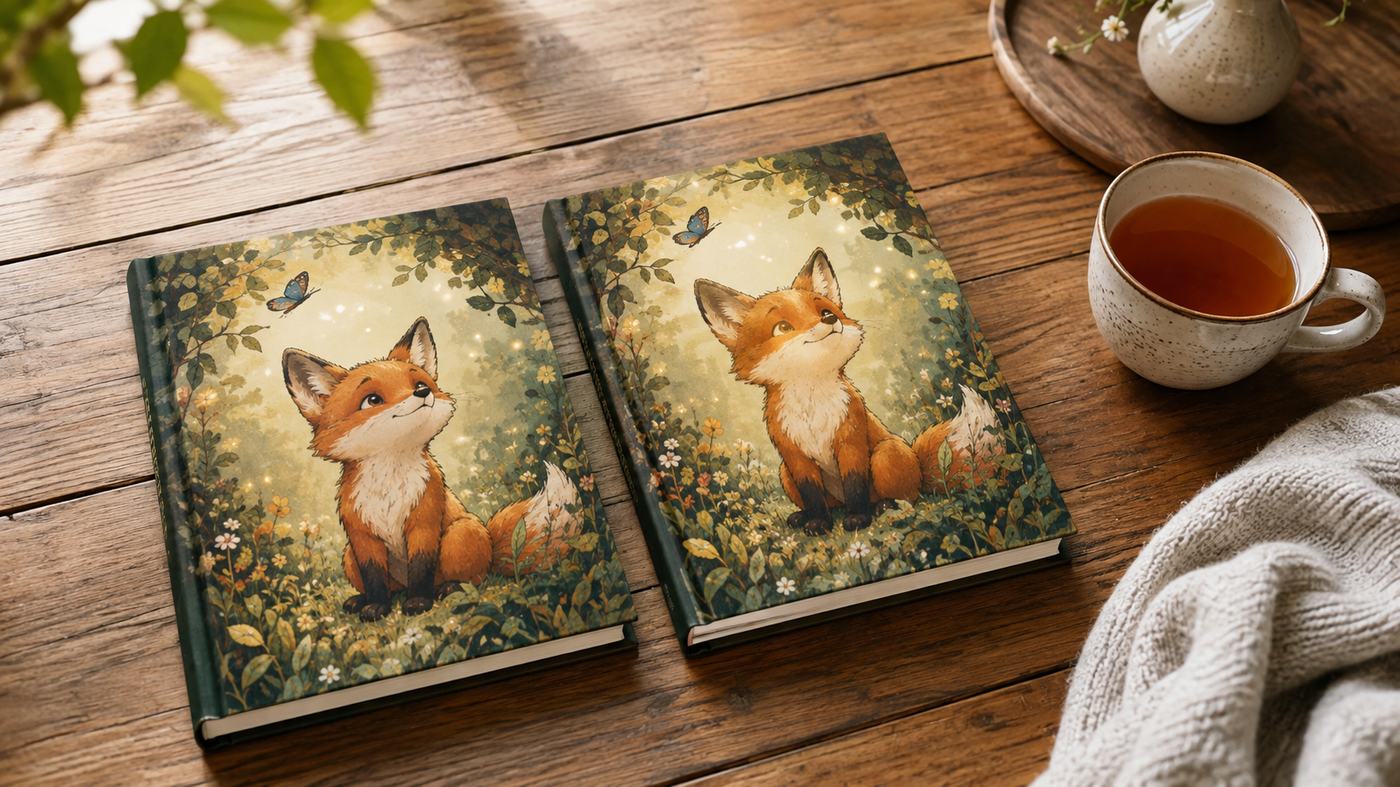 Two copies of the same illustrated storybook side by side, identical covers, one in English and one in Spanish