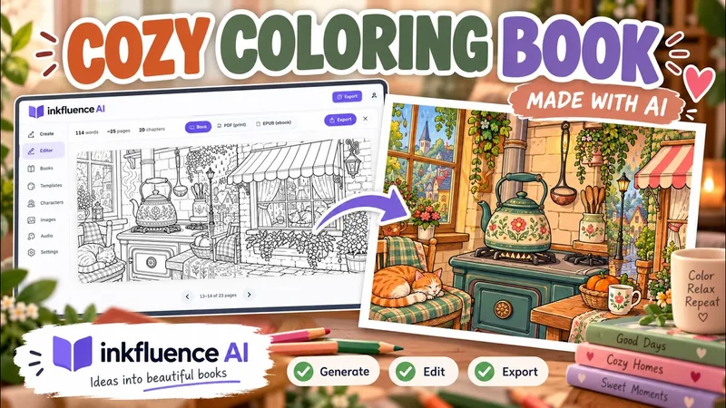 How to Make a Cozy Coloring Book with AI