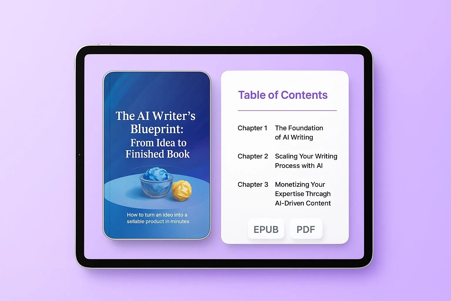 AI audiobook generator editor showing structured content ready for narration and export