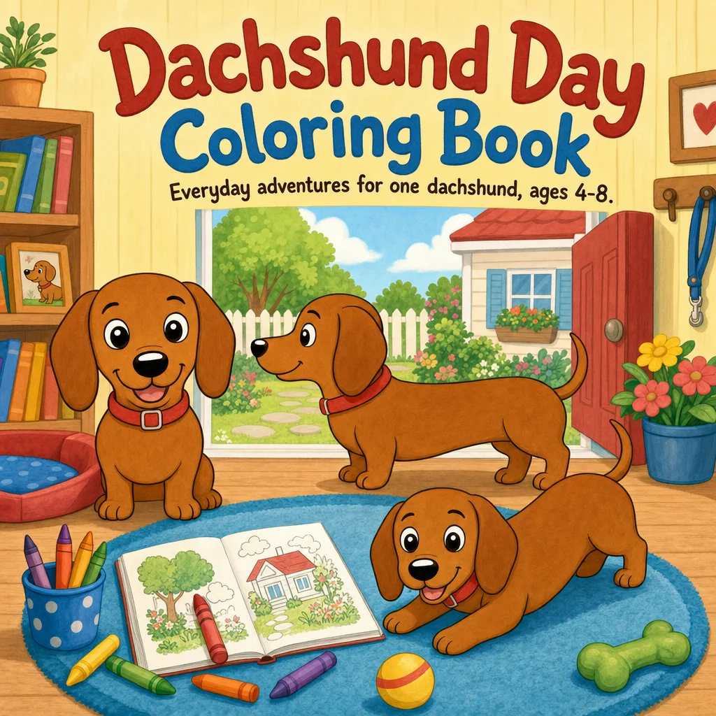 A full-color coloring book cover painted in the same run as the pages, in the style of the interior.