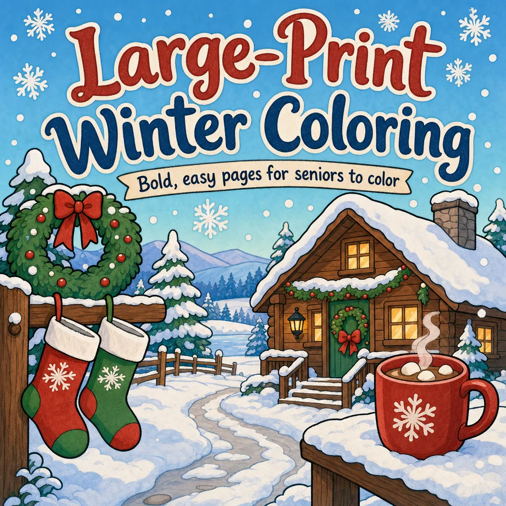 A full-color coloring book cover painted in the same run as the pages, in the style of the interior.